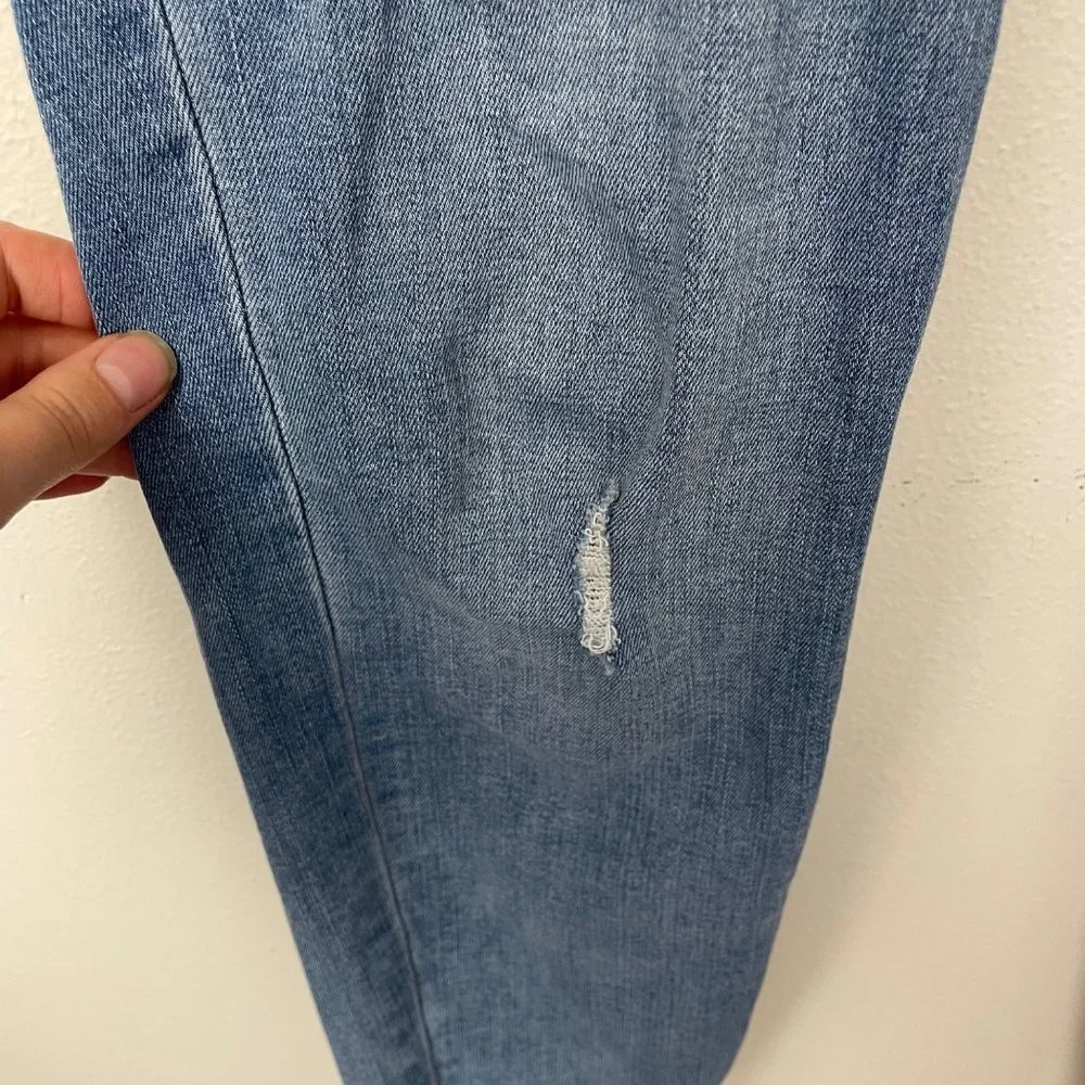 J. Crew Factory Woman's Sz 31High Rise Medium Wash Skinny Jeans Frayed Acid Wash - Picture 6 of 9